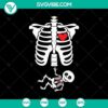 Skeleton heart inside SVG design for Halloween, horror themes. Scary and spooky Halloween SVG illustration.