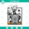 Spooky skeleton pumpkin coffee, Halloween jack-o'-lantern design SVG for crafting and decor.
