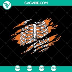 Skeleton rib torn Halloween costume SVG for a spooky and scary Halloween design. Great for Halloween projects.