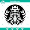 Spooky Skeleton Starbucks logo SVG perfect for Halloween with a scary twist, Starbucks Halloween themed SVG design.