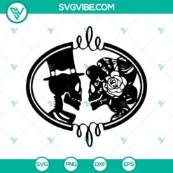 Skeleton groom and bride SVG, perfect for Halloween crafts.