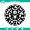 Jack Skellington coffee themed SVG digital design inspired by The Nightmare Before Christmas, perfect for Halloween crafts.