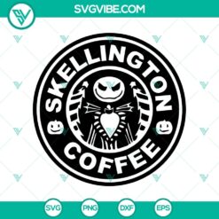 Jack Skellington coffee themed SVG digital design inspired by The Nightmare Before Christmas, perfect for Halloween crafts.