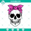 Detailed skull bandana design for Halloween SVG featuring intricate skull patterns. Perfect for spooky crafts.