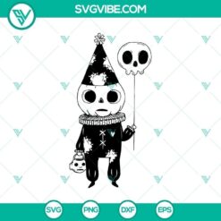 Spooky Skull Clown Halloween SVG design for horror-themed projects.