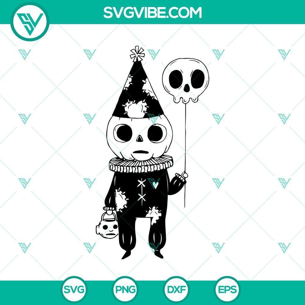 Halloween SVG, Halloween Scary SVG, Halloween SVG, Horror SVG, Skull Clown SVG Spooky Skull Clown Halloween SVG design for horror-themed projects.