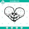 Skull Heart, Love Kiss, Halloween SVG design with skull, hearts, and kiss elements. Perfect for spooky-themed crafts.