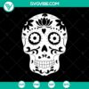 Skull and lotus flower SVG design, perfect for Halloween crafts and dark themed projects.