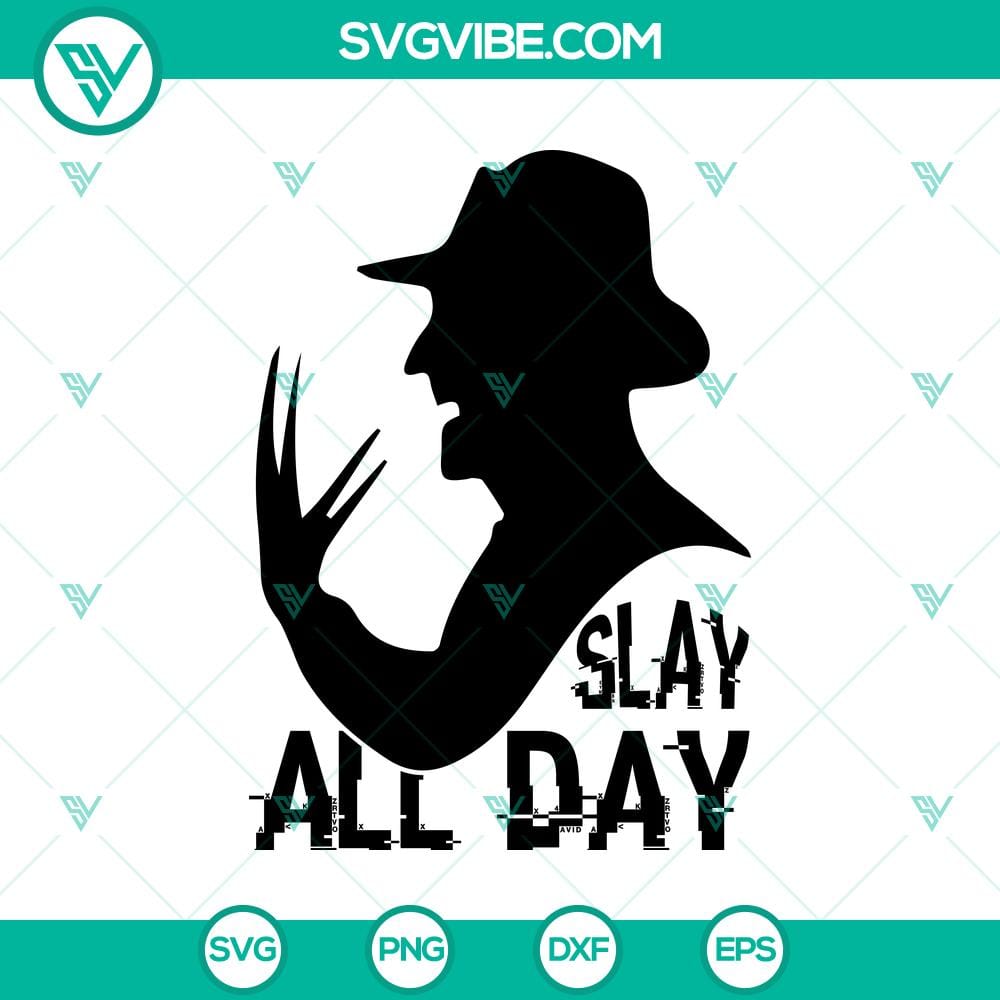 slay-all-day-svg-freddy-krueger-svg-horror-movie-svg-halloween-svg.jpg Slay All Day SVG featuring Freddy Krueger from Horror Movie for Halloween.