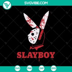 "Halloween-themed Slayboy SVG with scary horror elements, ideal for spooky designs"