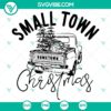 Small town Christmas digital files in SVG, DXF, EPS, and PNG formats for crafting projects.