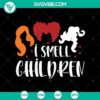 Halloween themed SVG with "Smell Children" and "Hocus Pocus" slogans for digital crafting projects.