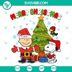 Snoopy Charlie Brown Merry Christmas SVG | Peanuts Holiday Classic Cut Files