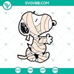 Snoopy Mummies SVG featuring cute and funny Halloween design, perfect for spooky projects.