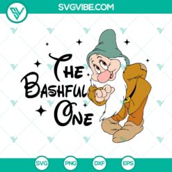 Snow White The Bashful One SVG - Dwarf character cut file with shy expression, ideal for crafts and projects.