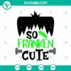 Frankenstien Halloween SVG featuring a cute boy and girl design, perfect for Halloween crafts and decorations.