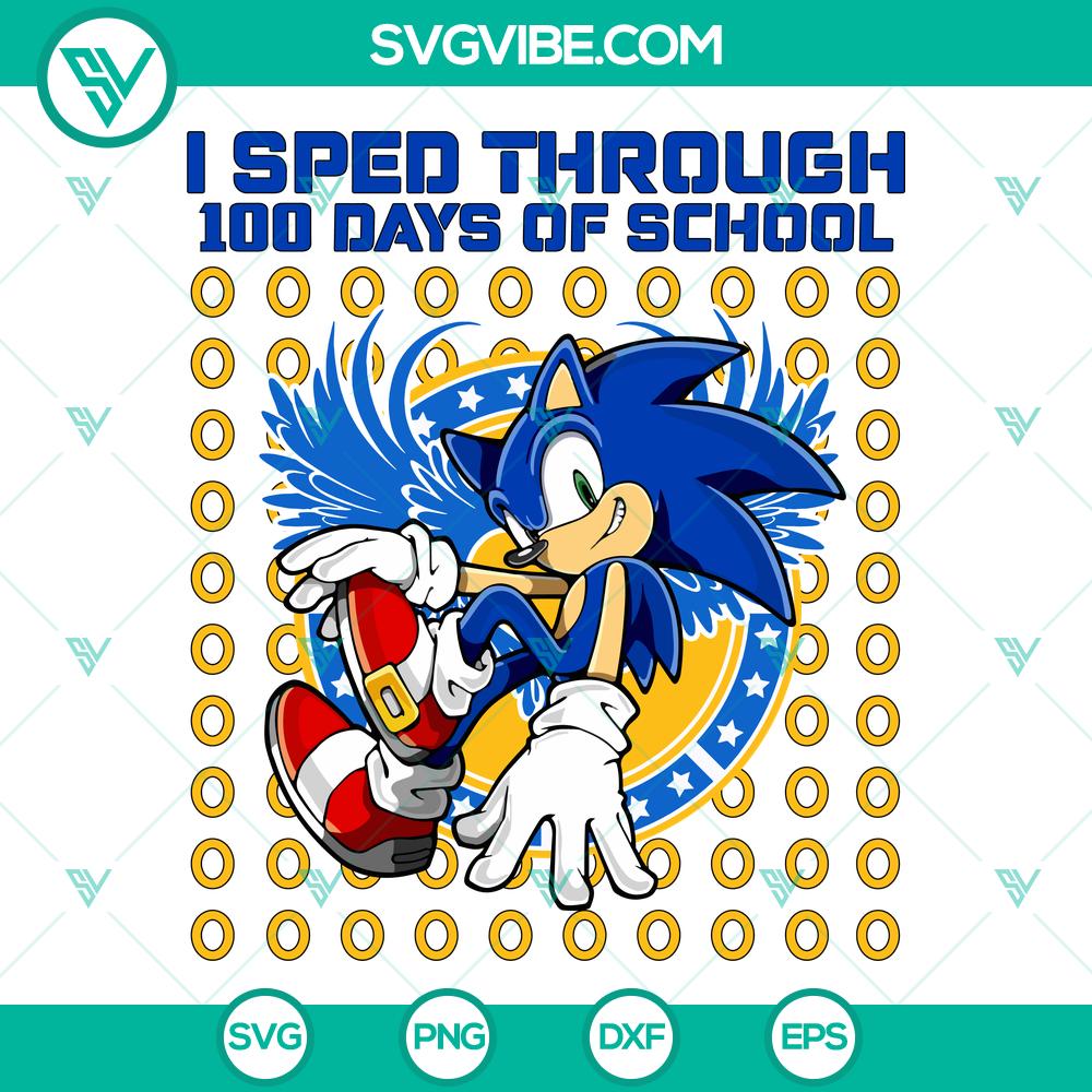 Sonic 100 Days of School SVG | Celebration School Cut Files Sonic 100 Days of School SVG design, perfect for celebration school projects. Cut files for crafting.