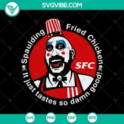 Spaulding Fried Chicken SVG featuring Captain Spaulding and Rob Zombie, a unique and quirky design for fans of the brand.