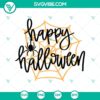 Spider web SVG design with "Happy Halloween" and "Scary" text, perfect for spooky Halloween projects.
