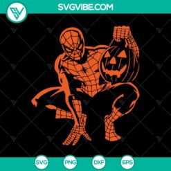 Spider-man With Halloween Pumpkin SVG, Spider-man SVG