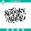 Spooky Babe and Halloween SVG design with a spooky bat illustration, perfect for Halloween crafting projects.