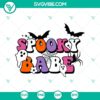 Spooky Babe, Spooky Vibes, Happy Halloween SVG design with witches, black cats, and pumpkins for Halloween themed crafts, perfect for digital use.