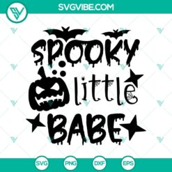 Spooky Little Babe SVG design for Halloween, featuring scary elements perfect for October 31 festivities.