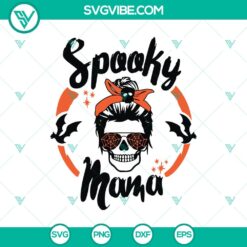 Spooky Mama, Momster, and Halloween Messy Bun SVG design for Halloween-themed crafts and apparel, perfect for moms.