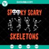 Spooky Scary Skeletons Dance Halloween SVG with horror elements perfect for Halloween decorations.