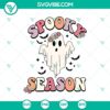Floral ghost Halloween SVG design for Spooky Season, perfect for crafting and decorations.