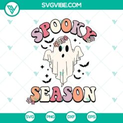 Floral ghost Halloween SVG design for Spooky Season, perfect for crafting and decorations.