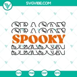 Spooky Season SVG with Halloween, Scary, and Horror elements for digital crafting and Halloween projects.