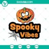 Spooky vibes pumpkin face Halloween SVG with horror, scary design perfect for Halloween decorations.
