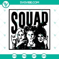 Squad Bad Witches SVG for Halloween featuring scary and horror elements. Perfect for spooky projects.
