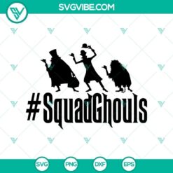 Squad Ghouls Halloween SVG with spooky Boo, Witch design.