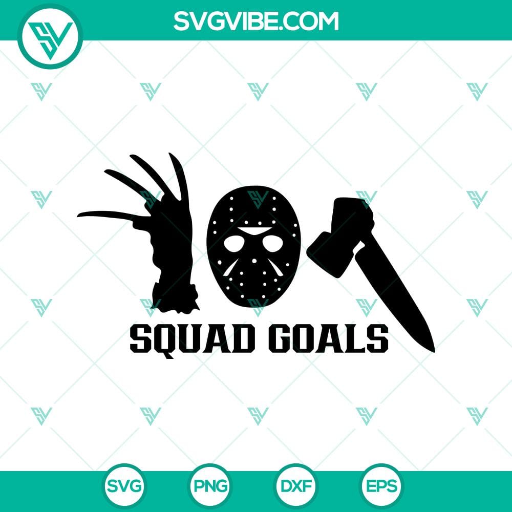 squad-goals-svg-weapon-horror-svg-horror-characters-movie-svg.jpg Squad Goals, Weapon Horror, Horror Characters Movie SVG design with spooky characters for Halloween projects.