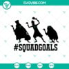Squadgoals Hitchhiking Ghosts SVG featuring iconic characters from The Haunted Mansion ride, Halloween-themed SVG design.
