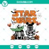 Star Wars Baby Yoda and Darth Vader skeleton costume SVG for spooky Halloween. Perfect Halloween design for Star Wars fans.