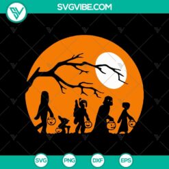 Star Wars Halloween SVG featuring characters in costumes for Halloween, perfect for Star Wars fans. Ideal for DIY projects.