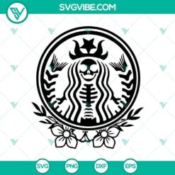 Starbucks Halloween SVG with horror theme, perfect for Halloween decorations and crafts.
