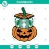Starbucks and pumpkin themed Halloween SVG design for October 31.