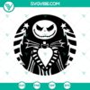 StarBucks Jack Skellington SVG with Nightmare Before Christmas inspired Halloween design for digital crafting projects.