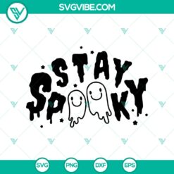 Stay Spooky SVG featuring a cute ghost design, perfect for Halloween. Funny Halloween SVG for crafting projects and decor.