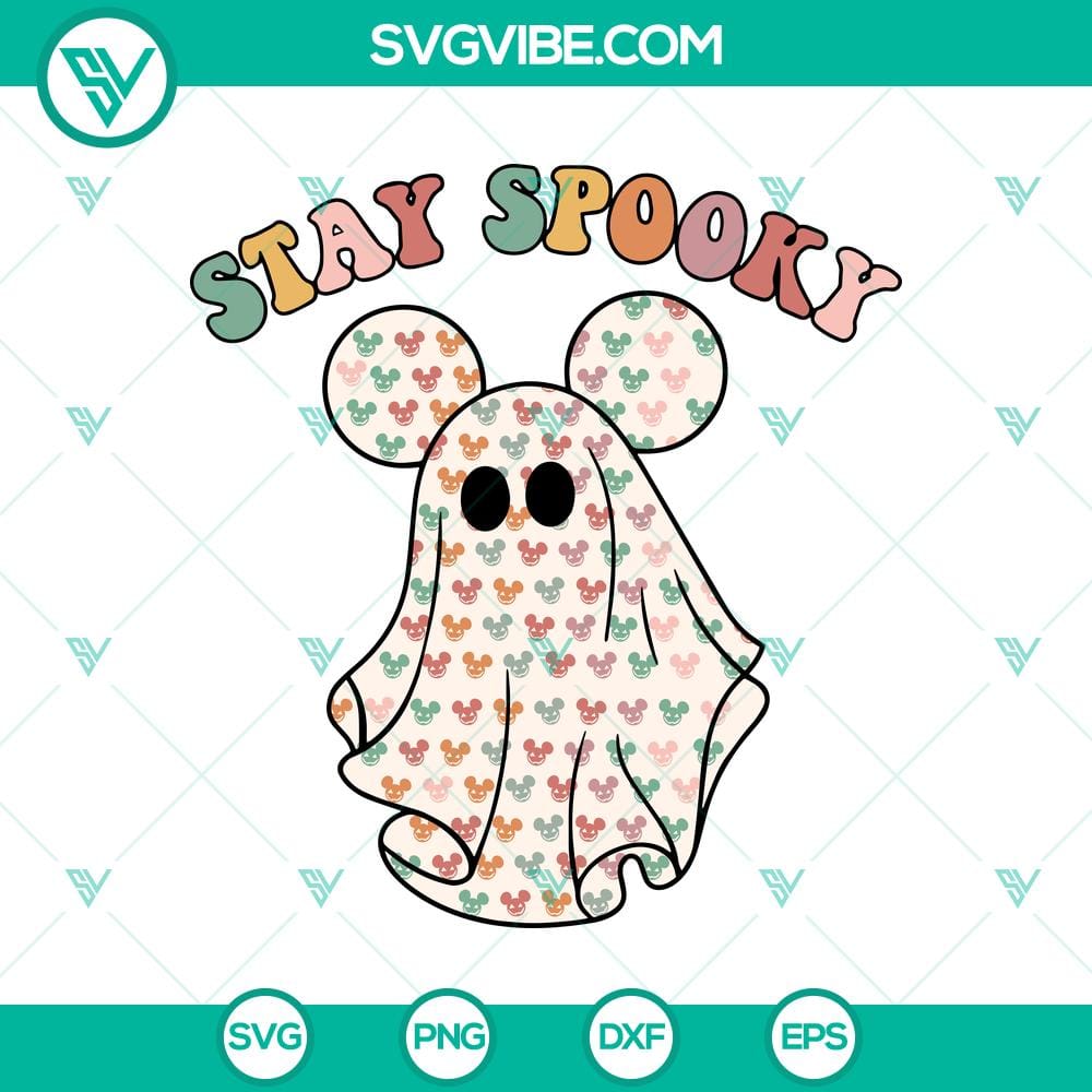 stay-spooky-svg-mickey-ghost-svg-groovy-spooky-halloween-svg.jpg Stay Spooky, Mickey Mouse ghost SVG design for Groovy Halloween decor. Cute and fun Halloween-themed SVG for craft projects.