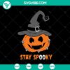 Stay Spooky Pumpkin Halloween and Witch Hat Halloween SVG design for digital crafting projects.