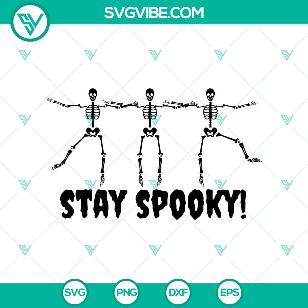 stay-spooky-svg-skeleton-dancing-svg-funny-halloween-svg.jpg Skeleton dancing Stay Spooky SVG design, Funny Halloween SVG with a playful vibe, perfect for spooky season crafts.