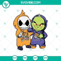 LSU Tigers football SVG design featuring Stitch, Jack Skellington, and NFL elements for fans.