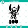 Stitch Boo Skellington SVG featuring Disney Halloween theme, Mickey and Minnie. Perfect for spooky crafting projects.