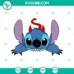 Stitch Devils and Disney Halloween SVG design with playful Stitch character in Halloween attire. Perfect for holiday craft projects.