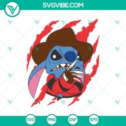 Stitch Freddy Krueger horror SVG design for Halloween, featuring a scary and unique twist. Perfect for spooky-themed crafts and projects.